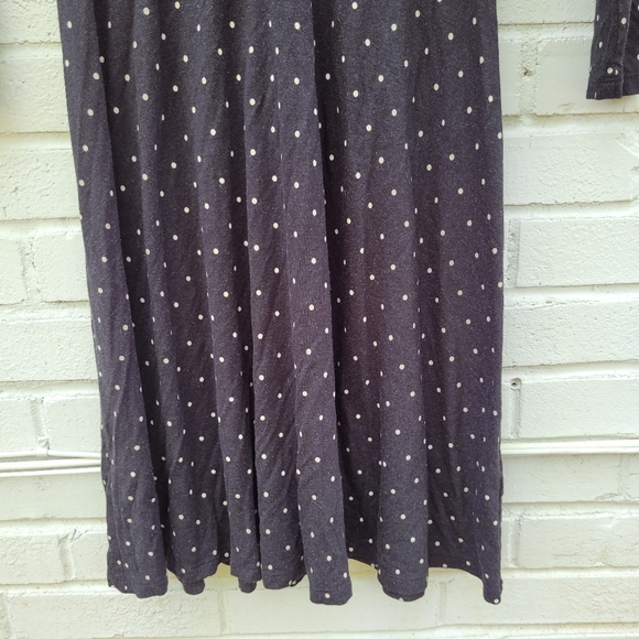 Old Navy Polka Dot Faux Wrap Midi Dress Gray White‎ Size Small - Picture 4 of 10